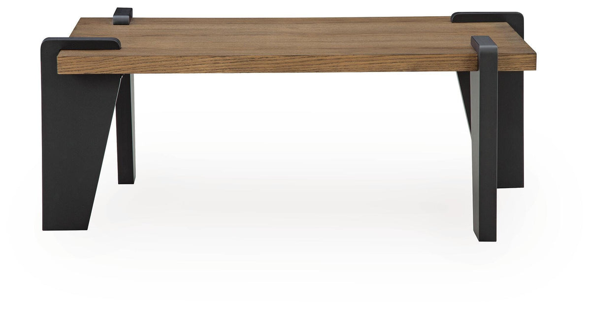 Weathermore Brown/Black Rectangular Cocktail Table from Ashley - Luna Furniture
