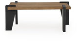 Weathermore Brown/Black Rectangular Cocktail Table from Ashley - Luna Furniture