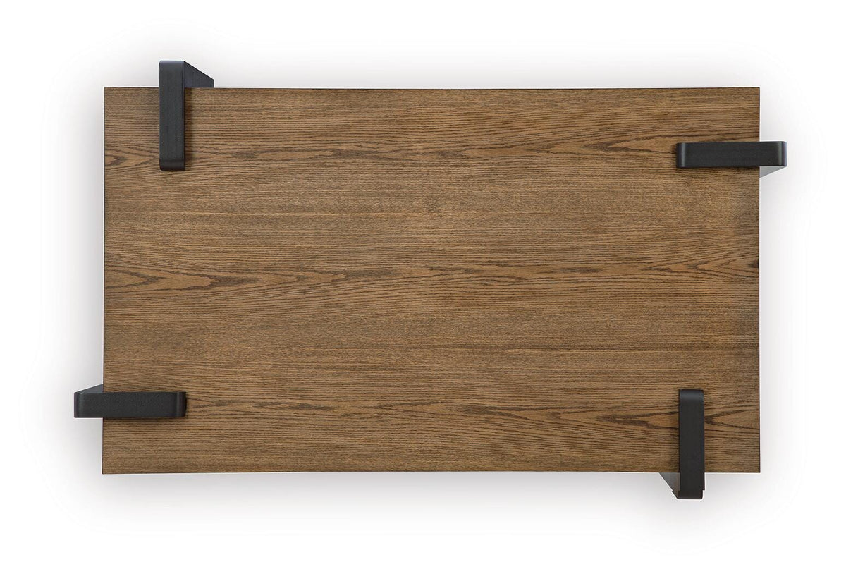 Weathermore Brown/Black Rectangular Cocktail Table from Ashley - Luna Furniture