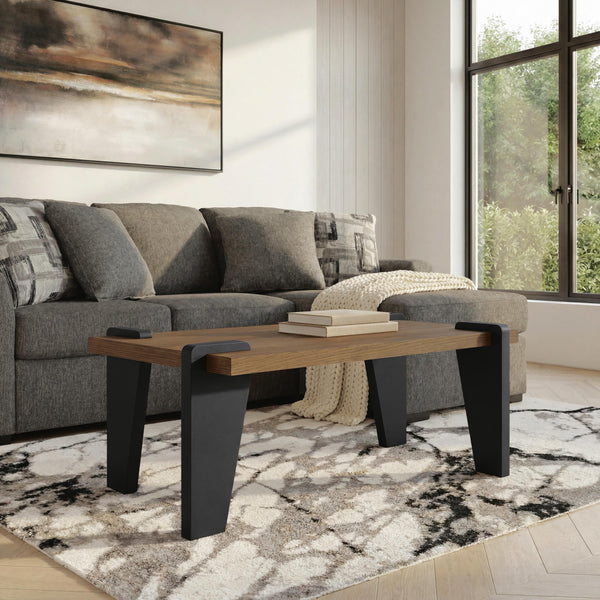 Weathermore Brown/Black Rectangular Cocktail Table