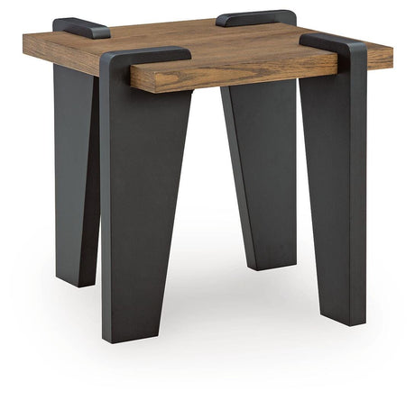 Weathermore Brown/Black Square End Table from Ashley - Luna Furniture