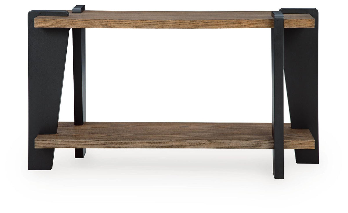 Weathermore Brown/Black Sofa Table from Ashley - Luna Furniture