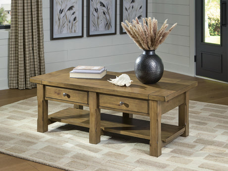 Vandenmore Medium Brown Coffee Table from Ashley - Luna Furniture