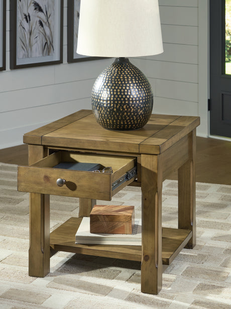 Vandenmore Medium Brown End Table from Ashley - Luna Furniture