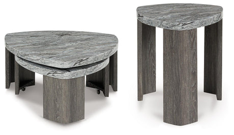 Surmour Gray/Brown Coffee Table and End Table from Ashley Furniture - Luna Furniture