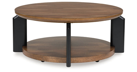 Kraeburn Brown/Black Coffee Table from Ashley Furniture - Luna Furniture