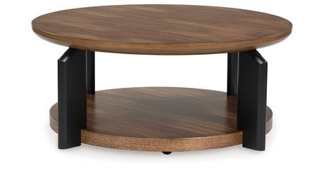 Kraeburn Brown/Black Coffee Table from Ashley Furniture - Luna Furniture