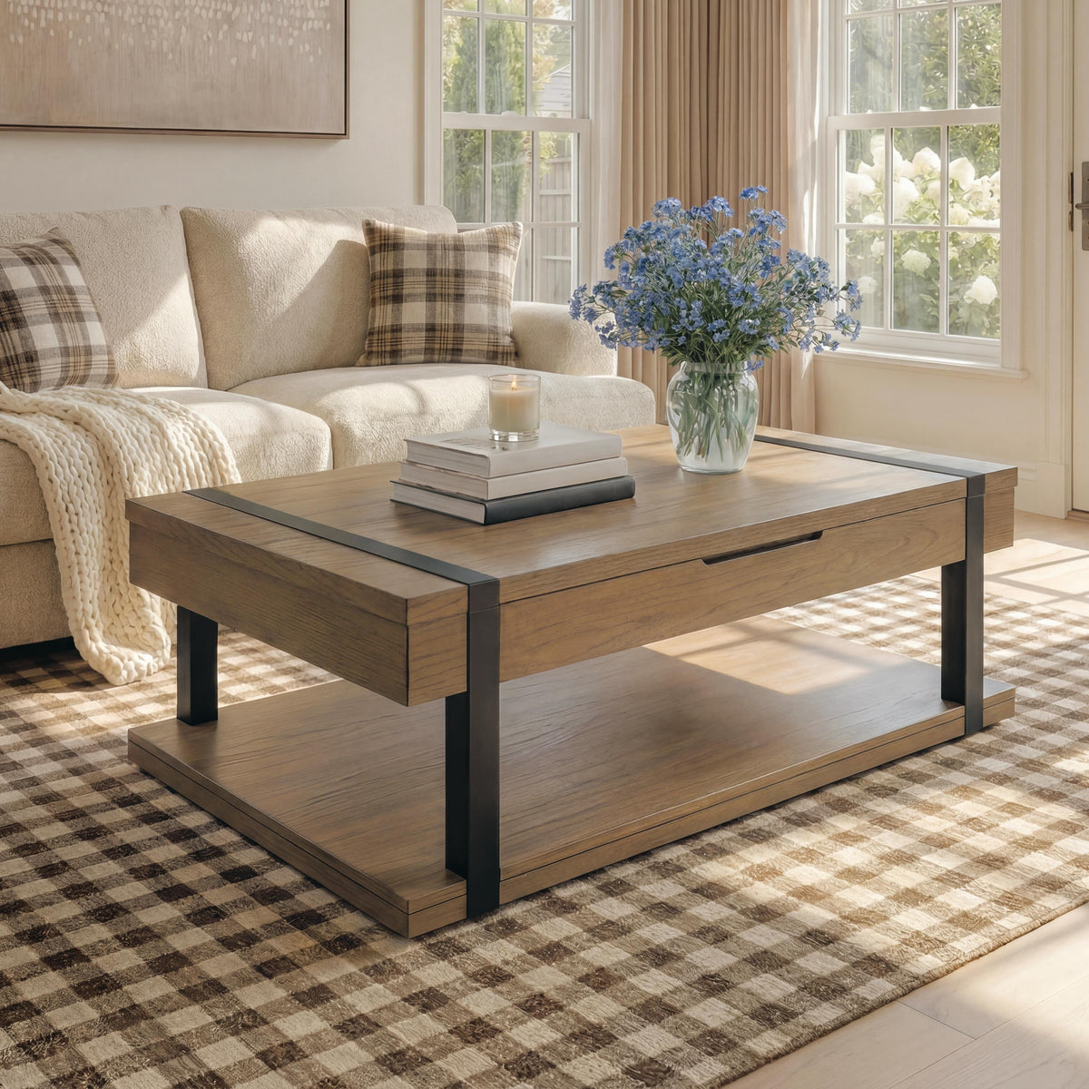 Jorannti Medium Brown Lift-Top Coffee Table from Ashley - Luna Furniture