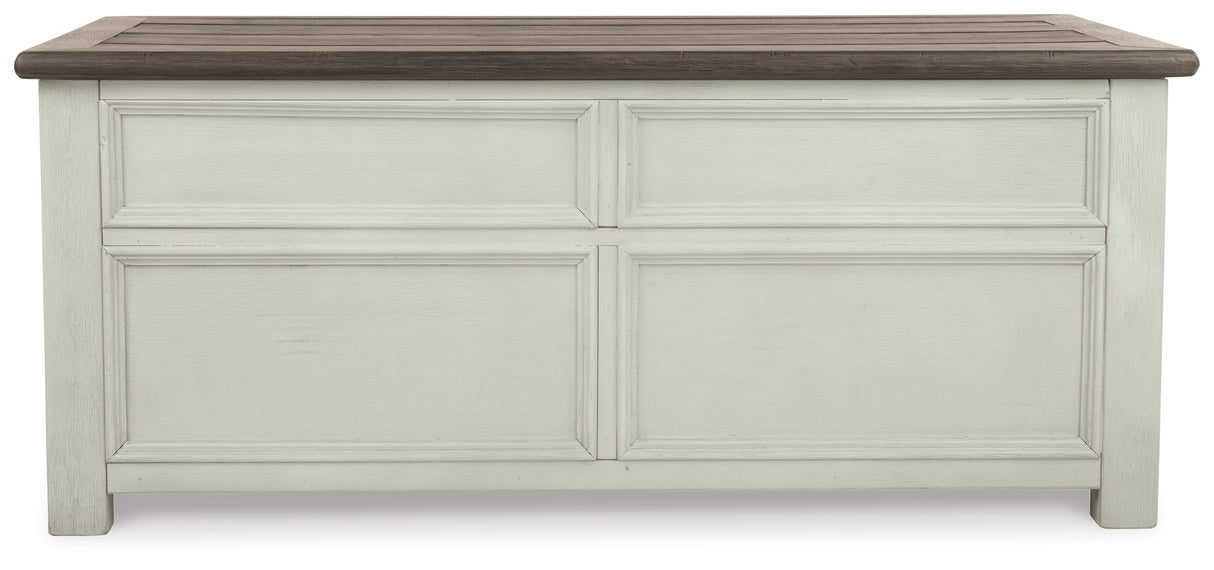 Bolanburg Two-tone Coffee Table and 2 Chairside End Tables with Console from Ashley - Luna Furniture