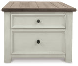 Bolanburg Two-tone Coffee Table and 2 Chairside End Tables with Console from Ashley - Luna Furniture