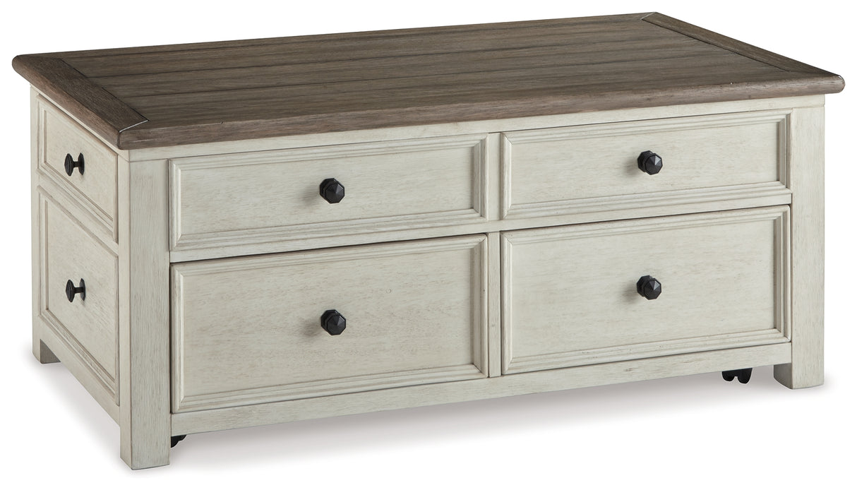 Bolanburg Two-tone Coffee Table and 2 Chairside End Tables with Console from Ashley - Luna Furniture