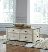 Bolanburg Two-tone Coffee Table and 2 Chairside End Tables with Console from Ashley - Luna Furniture