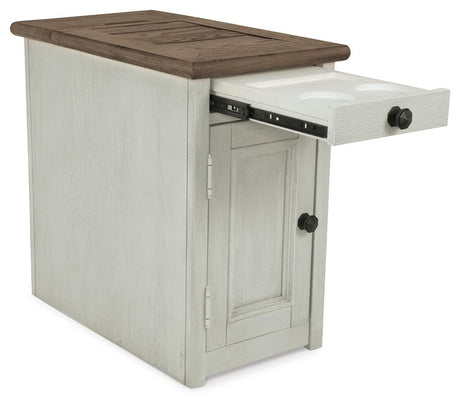 Bolanburg Two-tone Chairside End Table with USB Ports & Outlets from Ashley Furniture - Luna Furniture