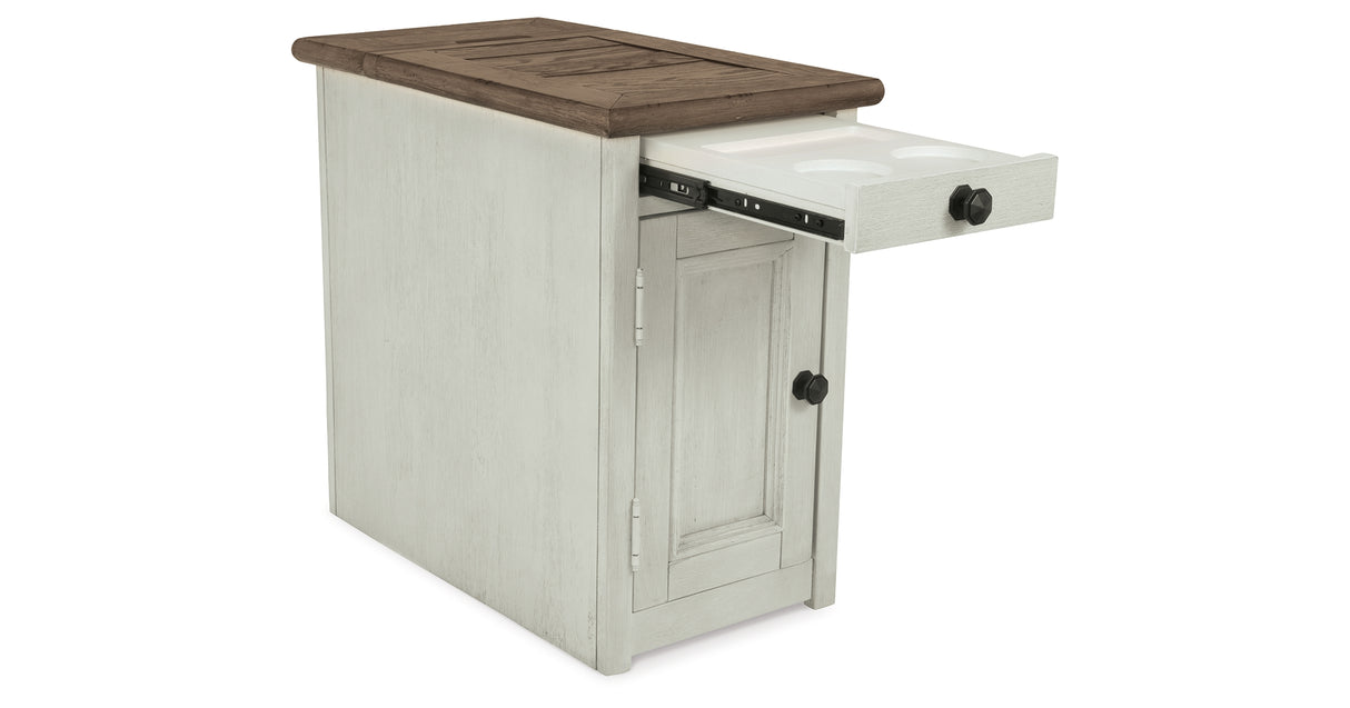 Bolanburg Two-tone Chairside End Table with USB Ports & Outlets from Ashley - Luna Furniture