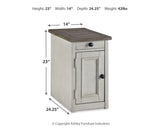 Bolanburg Two-tone Chairside End Table with USB Ports & Outlets from Ashley Furniture - Luna Furniture