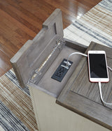 Bolanburg Two-tone Chairside End Table with USB Ports & Outlets from Ashley Furniture - Luna Furniture