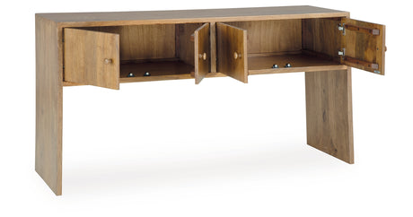 Ella Grove Rich Brown Console from Ashley - Luna Furniture