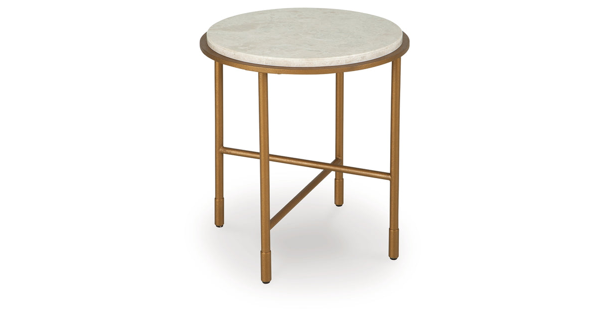 Alben Antique Gold End Table from Ashley - Luna Furniture
