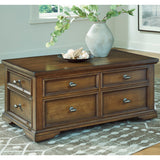Channley Brown Lift-Top Coffee Table from Ashley - Luna Furniture