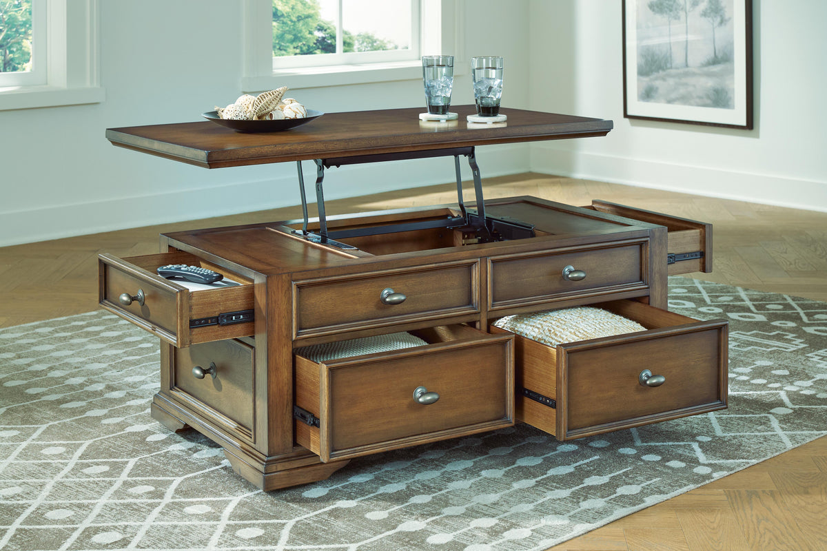 Channley Brown Lift-Top Coffee Table from Ashley - Luna Furniture
