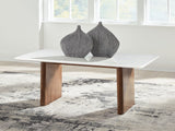 Isanti Light Brown/White Coffee Table from Ashley Furniture - Luna Furniture
