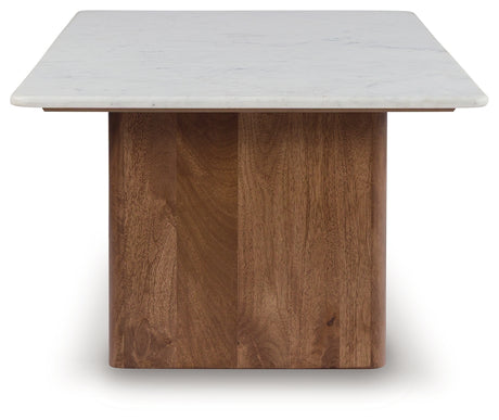 Isanti Light Brown/White Coffee Table from Ashley - Luna Furniture