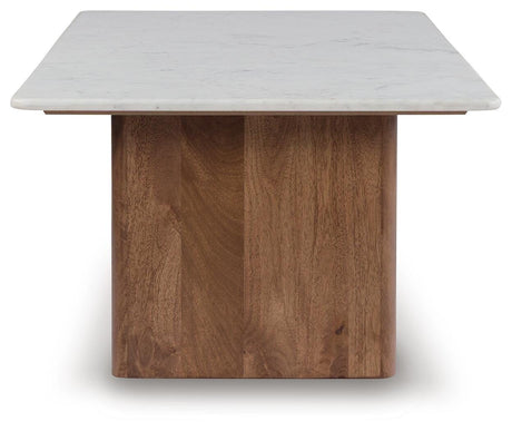 Isanti Light Brown/White Coffee Table and 2 End Tables from Ashley Furniture - Luna Furniture