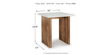 Isanti Coffee Table with 1 End Table in Light Brown/White from Ashley Furniture - Luna Furniture