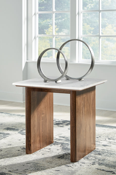 Isanti Light Brown/White Coffee Table and 2 End Tables from Ashley - Luna Furniture