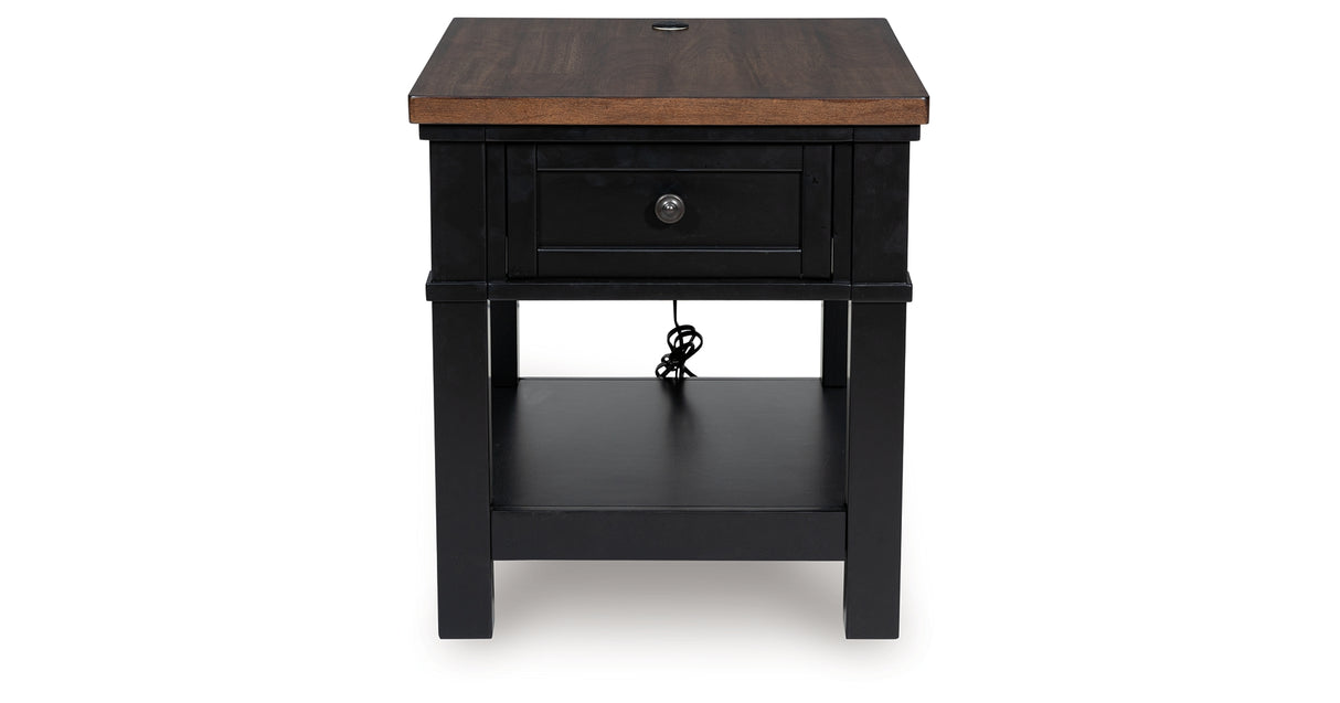 Wildenauer Brown/Black End Table from Ashley - Luna Furniture