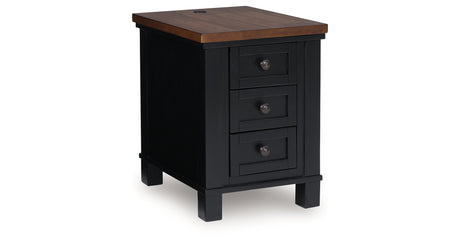 Wildenauer Brown/Black Chairside End Table from Ashley - Luna Furniture