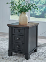 Wildenauer Brown/Black Chairside End Table from Ashley - Luna Furniture