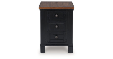 Wildenauer Brown/Black Chairside End Table from Ashley - Luna Furniture