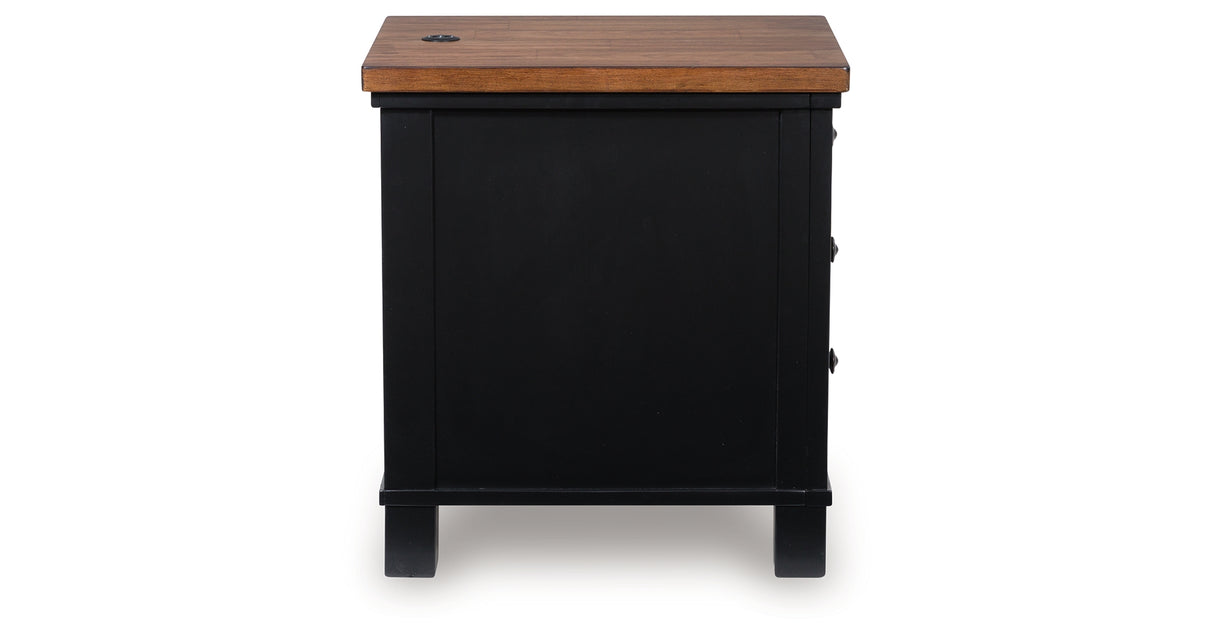 Wildenauer Brown/Black Chairside End Table from Ashley - Luna Furniture