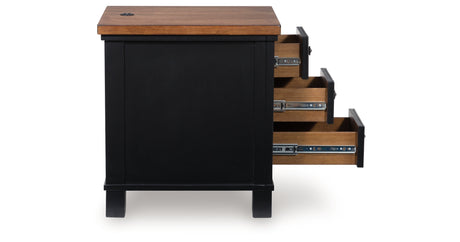 Wildenauer Brown/Black Chairside End Table from Ashley - Luna Furniture