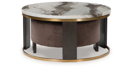 Jazmore Brown/Brass Finish Nesting Coffee Table (Set of 2) from Ashley - Luna Furniture