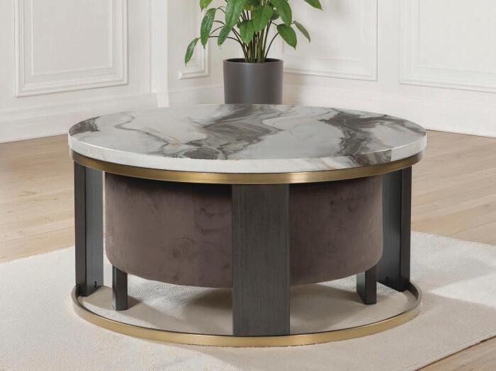 Jazmore Brown/Brass Finish Nesting Coffee Table (Set of 2) from Ashley Furniture - Luna Furniture