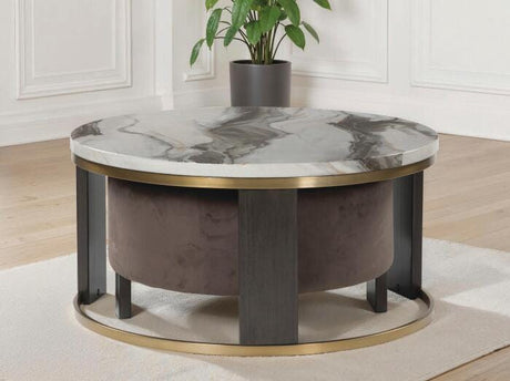Jazmore Brown/Brass Finish Nesting Coffee Table (Set of 2) from Ashley Furniture - Luna Furniture