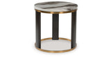 Jazmore Brown/Brass Finish End Table from Ashley Furniture - Luna Furniture