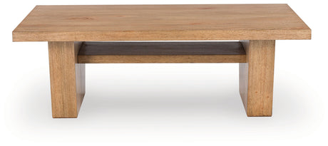 Kristiland Coffee Table with 2 End Tables in Light Brown from Ashley - Luna Furniture