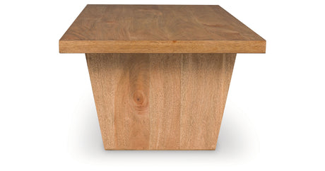 Kristiland Coffee Table with 1 End Table in Light Brown from Ashley - Luna Furniture