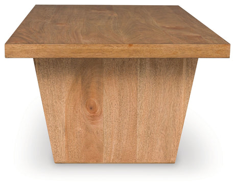 Kristiland Coffee Table with 2 End Tables in Light Brown from Ashley - Luna Furniture