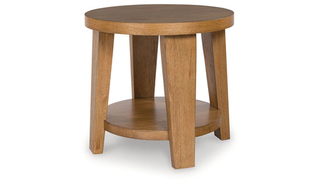 Kristiland Coffee Table with 1 End Table in Light Brown from Ashley - Luna Furniture