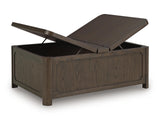 Breckington Dark Brown Coffee Table With Storage from Ashley - Luna Furniture