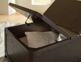 Breckington Dark Brown Coffee Table With Storage from Ashley - Luna Furniture