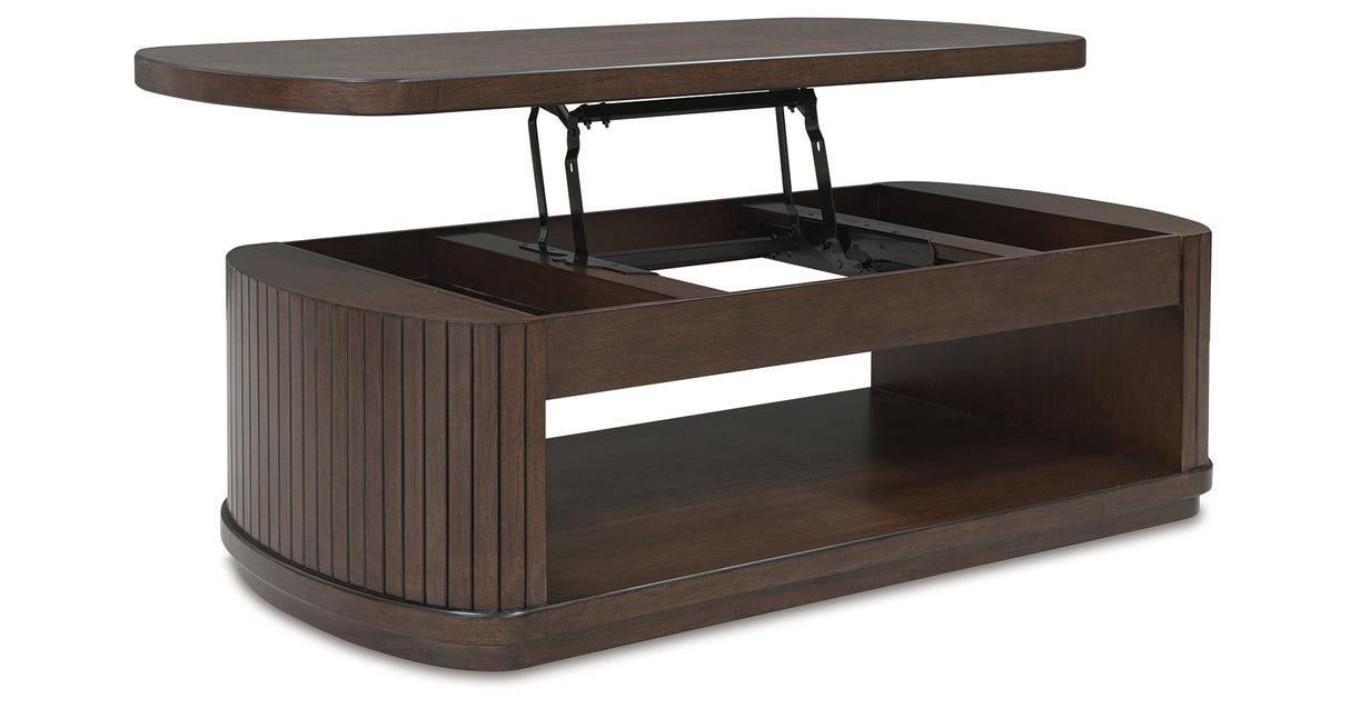 Korestone Dark Brown Lift-Top Coffee Table from Ashley - Luna Furniture