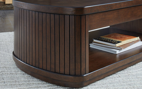 Korestone Dark Brown Lift-Top Coffee Table from Ashley - Luna Furniture