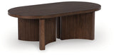 Korestone Dark Brown Coffee Table and 2 End Tables from Ashley - Luna Furniture