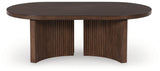 Korestone Dark Brown Coffee Table and 2 End Tables from Ashley - Luna Furniture