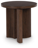Korestone Dark Brown Coffee Table and 2 End Tables from Ashley - Luna Furniture